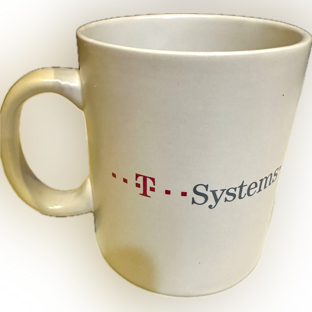 T-SYSTEMS COMPANY LOGO COFFEE COCOA SOUP MUG CUP COLLECTIBLE CERAMIC COLLECTIBLE - Picture 2 of 7